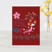 Eindeloze vriendschap diep rood kaart (Gele Bloem)