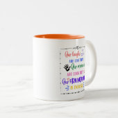 eindeloze vriendschap, vooreeuwig BFF, cadeau voor Tweekleurige Koffiemok (Voorkant rechts)