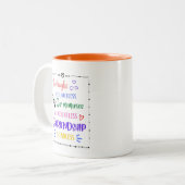 eindeloze vriendschap, vooreeuwig BFF, cadeau voor Tweekleurige Koffiemok (Voorkant links)