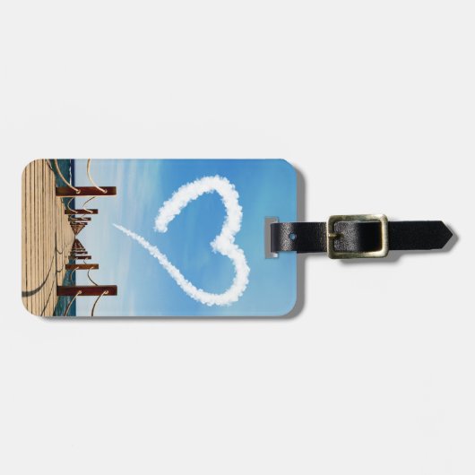 Eindeloze Weg-hartlijnvormige cloud Bagagelabel (Voorkant horizontaal)