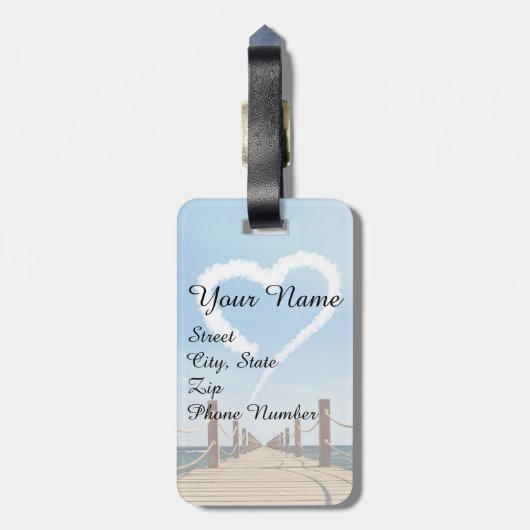 Eindeloze Weg-hartlijnvormige cloud Bagagelabel (Achterkant verticaal)