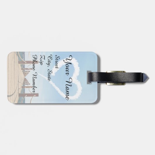 Eindeloze Weg-hartlijnvormige cloud Bagagelabel (Achterkant horizontaal)