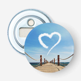 Eindeloze Weg-hartlijnvormige cloud Button Flesopener