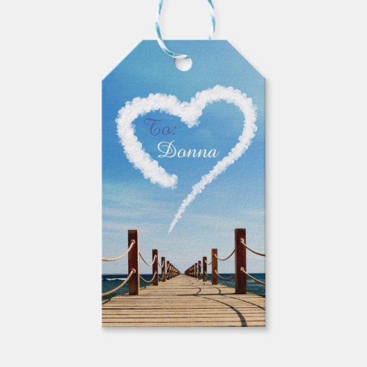 Eindeloze Weg-hartlijnvormige cloud Cadeaulabel (Voorkant)