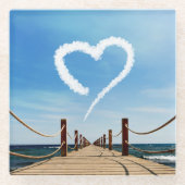 Eindeloze Weg-hartlijnvormige cloud Glazen Onderzetter (Voorkant)