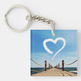 Eindeloze Weg-hartlijnvormige cloud Sleutelhanger