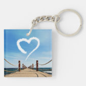 Eindeloze Weg-hartlijnvormige cloud Sleutelhanger (Achterkant)