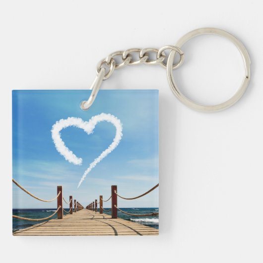 Eindeloze Weg-hartlijnvormige cloud Sleutelhanger (Achterkant)