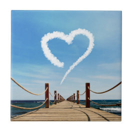 Eindeloze Weg-hartlijnvormige cloud Tegeltje