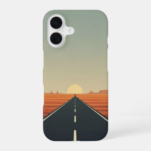 Eindeloze woestijnsnelweg iPhone 16 hoesje