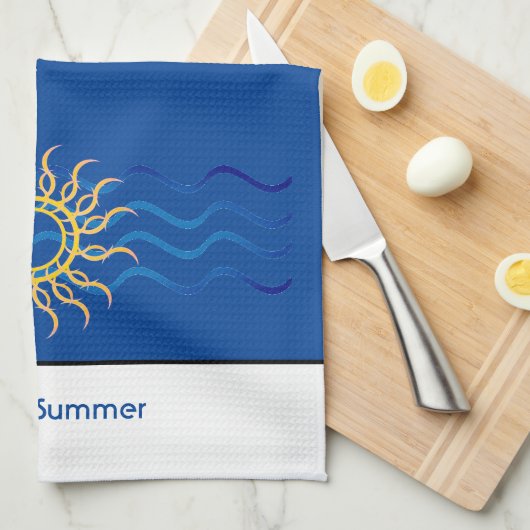 eindeloze zomer | Kustzon en keukenhanddoek (Quarter Fold)