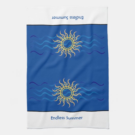 eindeloze zomer | Kustzon en keukenhanddoek (Verticaal)