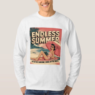 Eindeloze zomer Retro Beach T-shirt