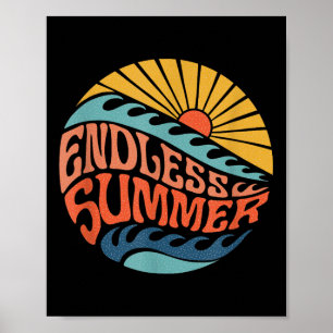 Eindeloze zomer Retro Sixties Surf Beach 60 Poster
