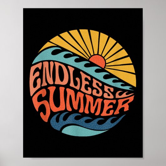 Eindeloze zomer Retro Sixties Surf Beach 60 Poster (Voorkant)