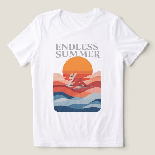 Eindeloze zomer - Retro Sunset & Beach Vibes Tri-Blend Shirt (Design voorkant)