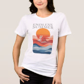 Eindeloze zomer - Retro Sunset & Beach Vibes Tri-Blend Shirt (Voorkant)