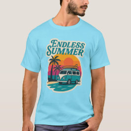 Eindeloze Zomer – Retro Surf Bus Zonsondergang T-shirt