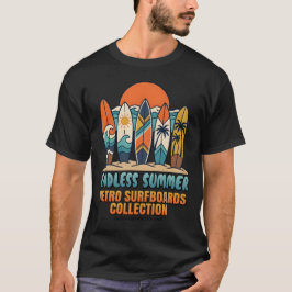 Eindeloze Zomer Retro Surfplanken Strand T-shirt