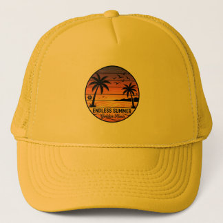 Eindeloze Zomer Retro Zonsondergang Palmboom Pet