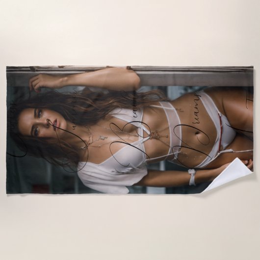 "Eindeloze zomer: stranddromen wachten" Strandlake Strandlaken (Voorkant)