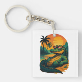 Eindeloze zomerkrokodil - Retro Sleutelhanger