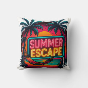 Eindeloze zomerontsnapping - Retro Sunset Adventur Kussen