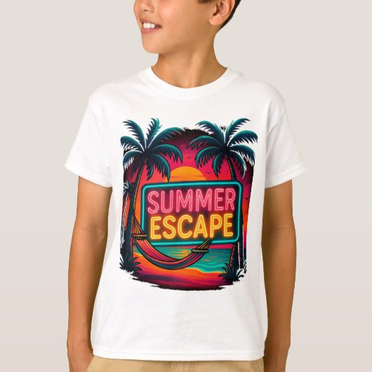 Eindeloze zomerontsnapping - Retro Sunset Adventur T-shirt (Voorkant)