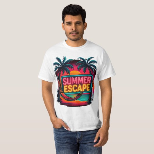 Eindeloze zomerontsnapping - Retro Sunset Adventur T-shirt (Voorkant volledig)
