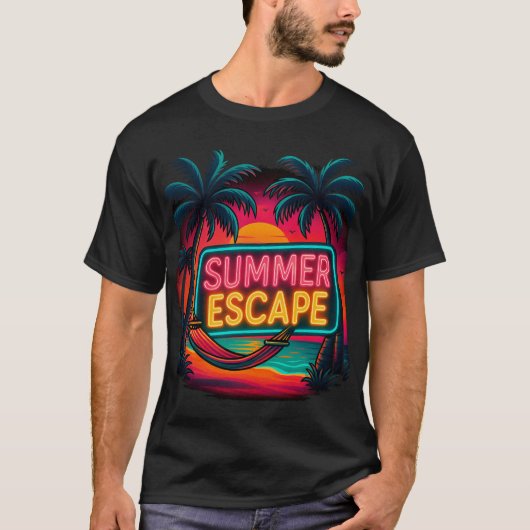 Eindeloze zomerontsnapping - Retro Sunset Adventur T-shirt (Voorkant)