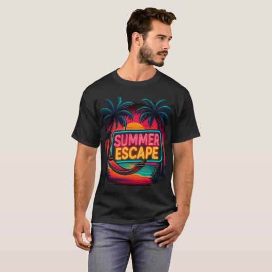 Eindeloze zomerontsnapping - Retro Sunset Adventur T-shirt (Voorkant volledig)