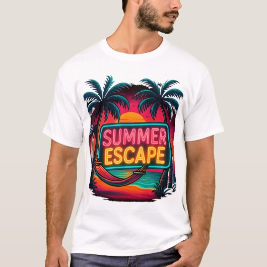 Eindeloze zomerontsnapping - Retro Sunset Adventur T-shirt (Voorkant)