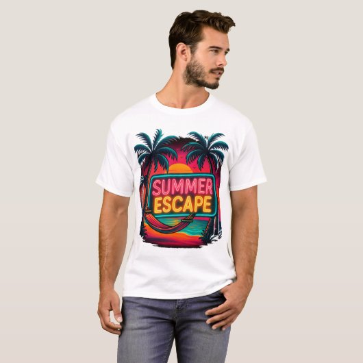 Eindeloze zomerontsnapping - Retro Sunset Adventur T-shirt (Voorkant volledig)