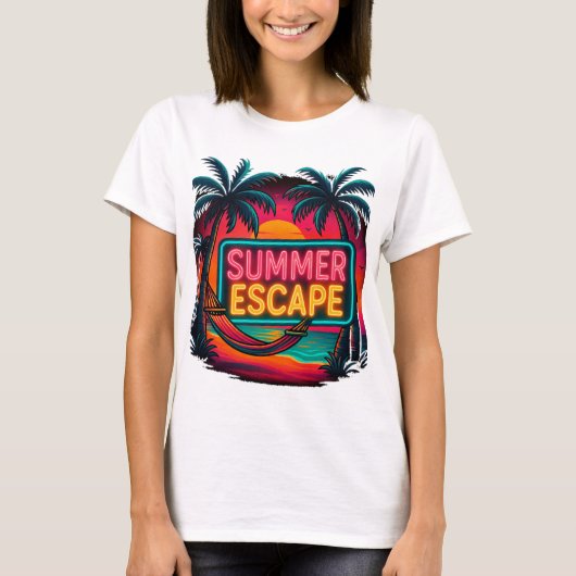 Eindeloze zomerontsnapping - Retro Sunset Adventur T-shirt (Voorkant)