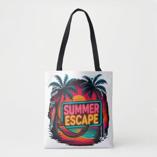 Eindeloze zomerontsnapping - Retro Sunset Adventur Tote Bag (Voorkant)