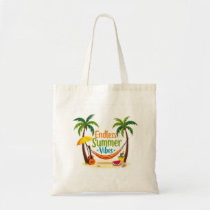 Eindeloze zomerse vibes tropische Canvas tas