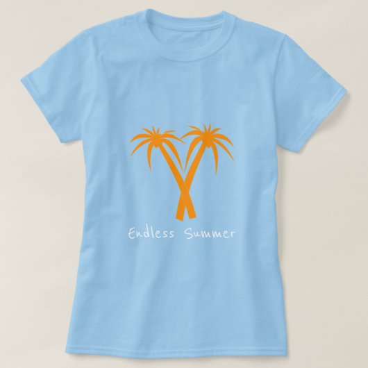eindeloze zomerslogan Tropische Palmen T-shirt (Design voorkant)