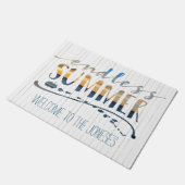 eindeloze zomertropische gevaccinatie Sunset Typog Deurmat (Schuin)