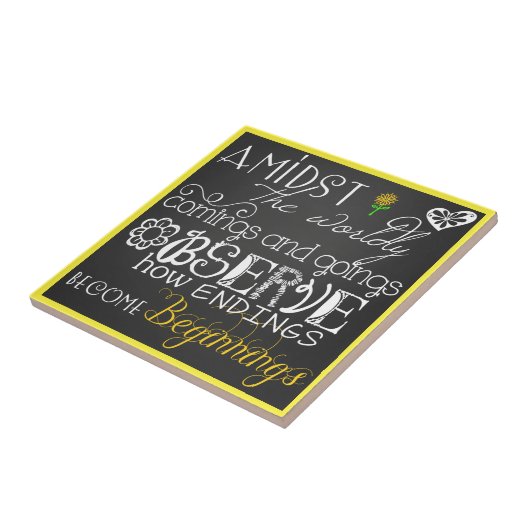 Einden worden begin keramische tegel tegeltje (Zijkant)