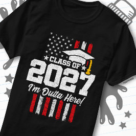 Eindexamen Amerikaanse Vlag Klas van 2027 T-shirt