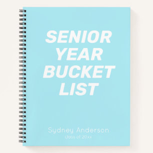 Eindexamen Bucket List Blauw Persoonlijke Naam Notitieboek