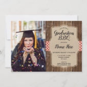 Eindexamen Feest Foto Rood Geruit BBQ Jute Eindexa Kaart (Voorkant)