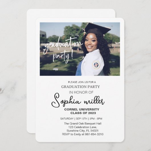 Eindexamen middelbare school, Afsluitend feest Kaart (Voorkant / Achterkant)