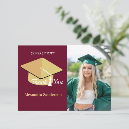 Eindexamenfoto van afstudeerders bedankkaart (Staand voorkant)