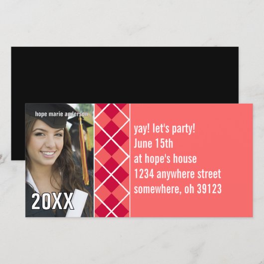 Eindexamenfoto's - Uitnodiging diploma-uitreiking  (Voorkant / Achterkant)