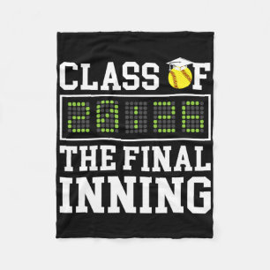 Eindexamenklas 2026 Laatste Inning Softbal Senior Fleece Deken