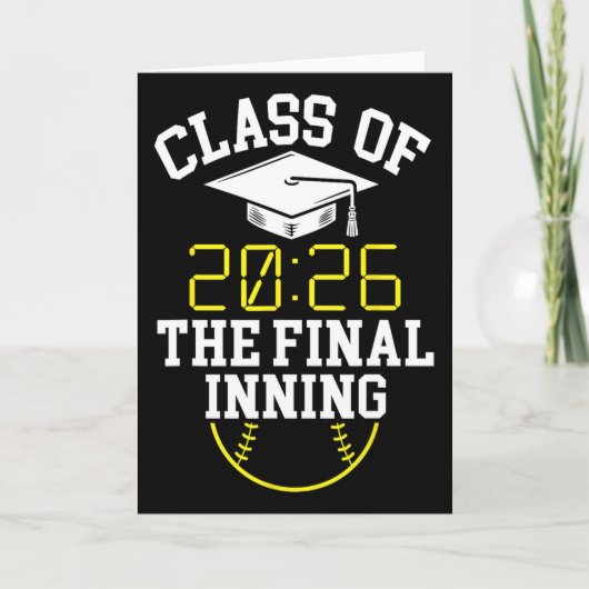 Eindexamenklas 2026 Laatste Inning Softbal Senior Kaart (Voorkant)