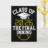Eindexamenklas 2026 Laatste Inning Softbal Senior Kaart (Gele Bloem)
