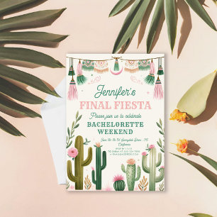 Eindfeest Cactus Kleurrijke Trouw/Meisjes Kaart