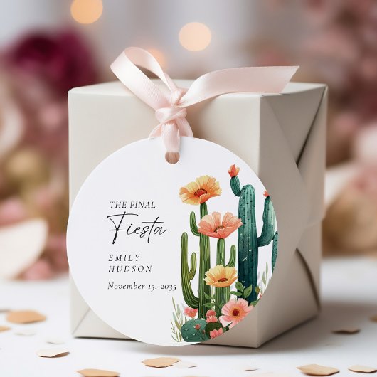 Eindfeest Cactus Meidenavakantie Bedankjes Labels